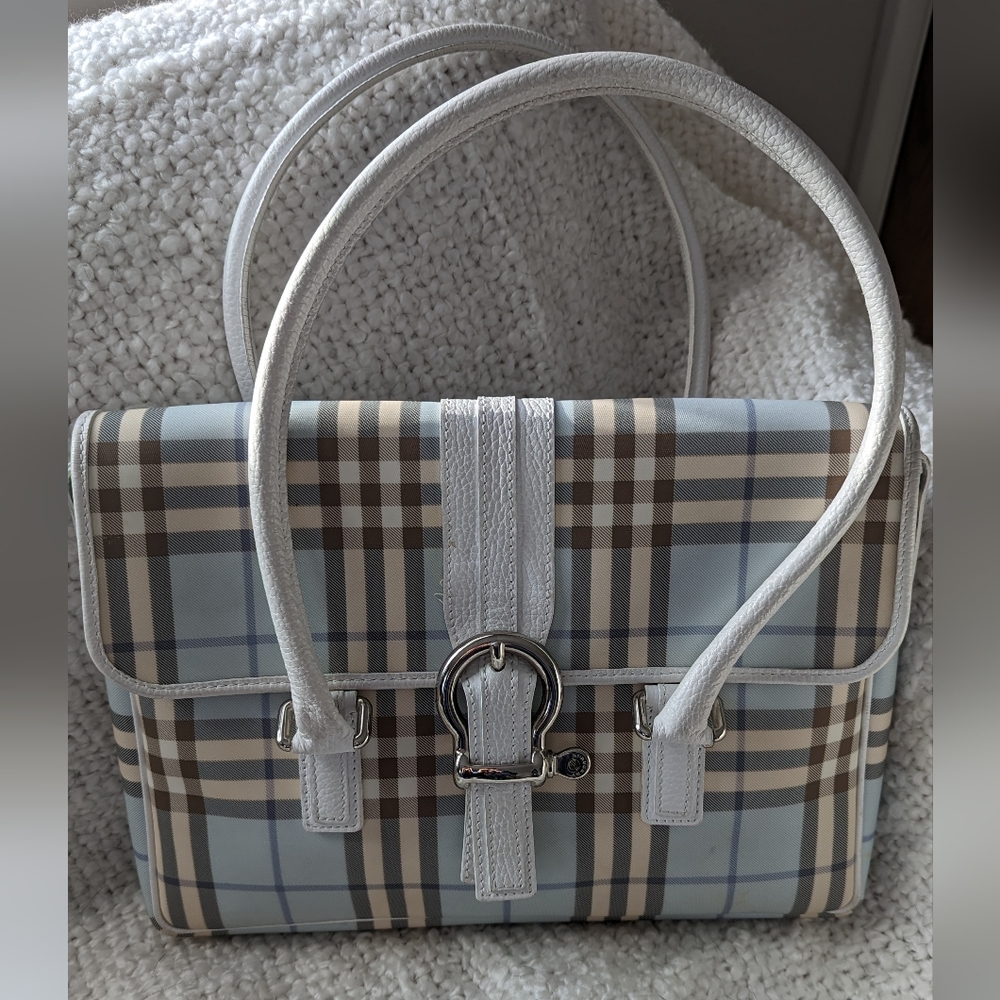 Burberry Blue Nova Check Shoulder Bag